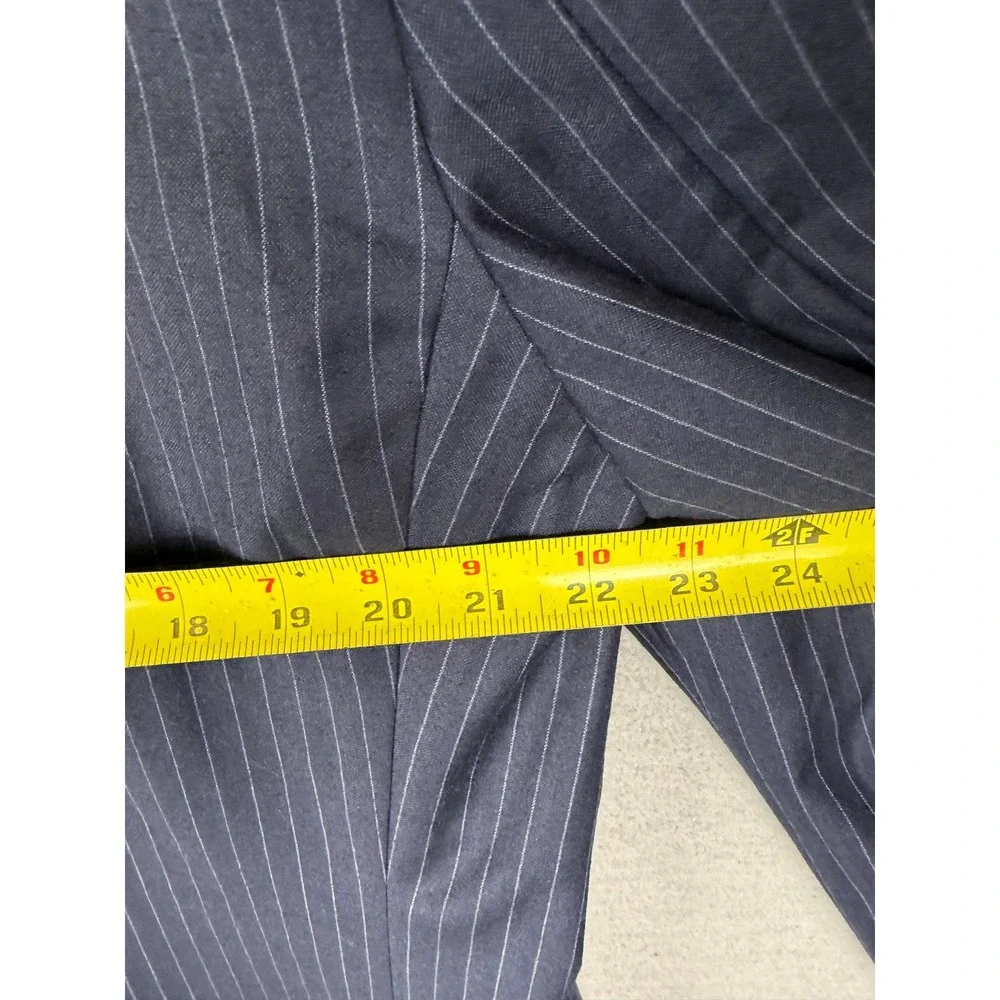 Ermenegildo‎ Zegna Milano Suit 44L Mens Navy Blue Pinstripe Trofeo Wool 2pc 54L